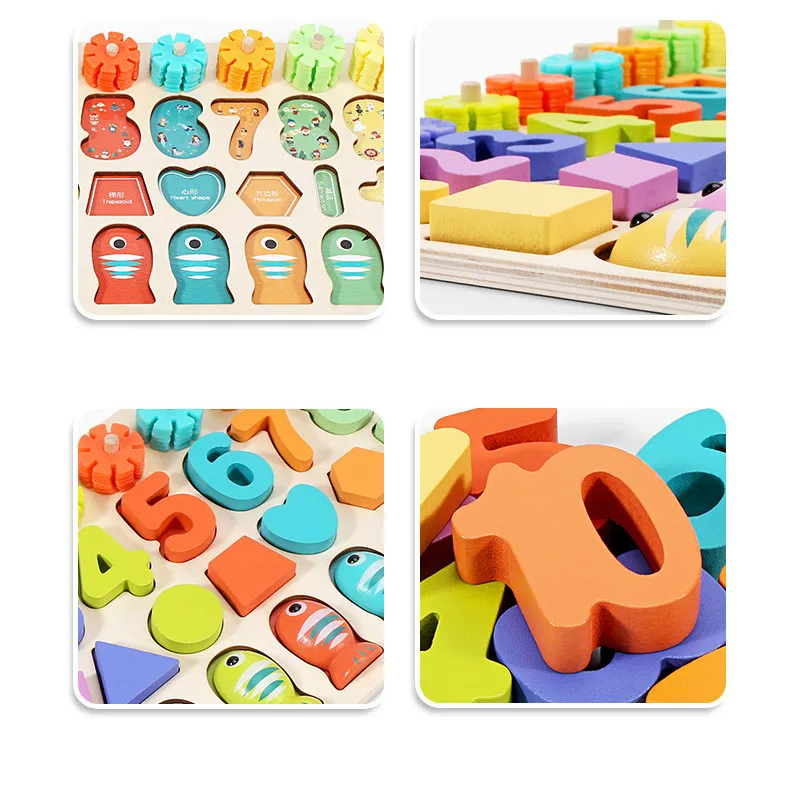 

Wooden Baby Toys Montessori Count Digital Magnetic Fishing Toys Shape Match Math Toys Early Educational Toys For Children