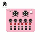 Звуковая карта для прямых трансляций, онлайн-видео, развлечения для ПК, мобильный телефон, ОС Android, внешняя звуковая карта V8, синий, розовый, черный