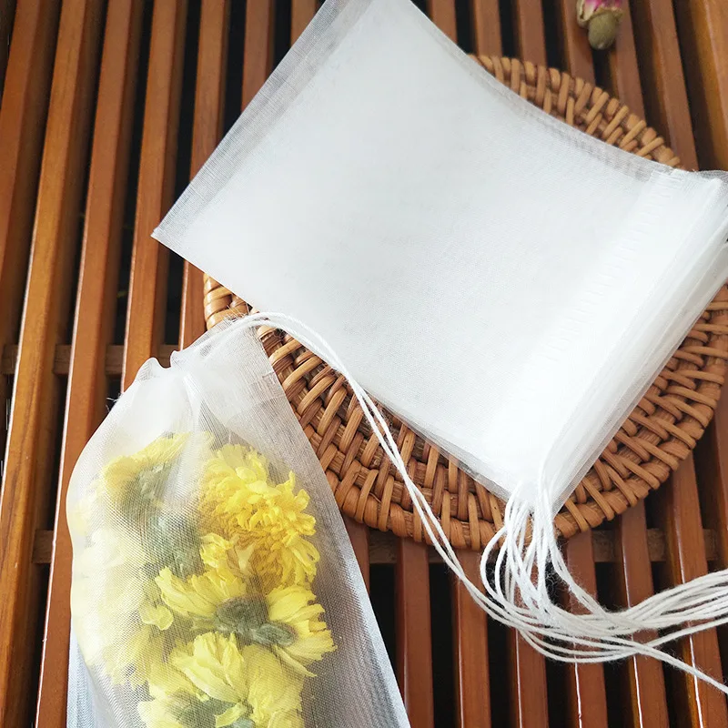 

Tea Bag Nylon Food Grade Empty Scented Teabags Infuser With String Heal Seal Filter Paper For Herb Loose Tea