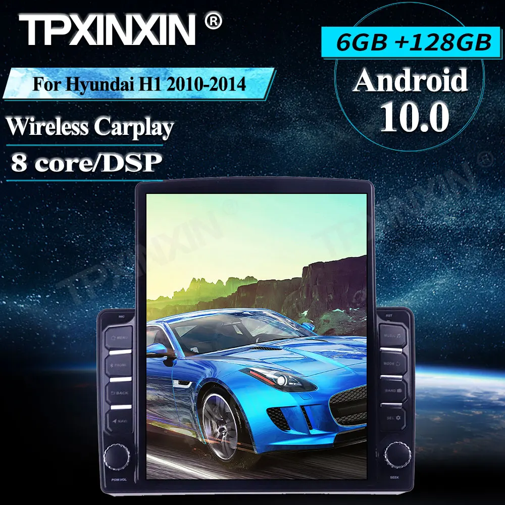 구매 테슬라 스크린 6 + 2010G 안드로이드 2014 차량용 멀티미디어 플레이어 헤드 유닛 오디오 라디오 내비게이션 무선 카플레이, 현대 H1 128-10.0 용