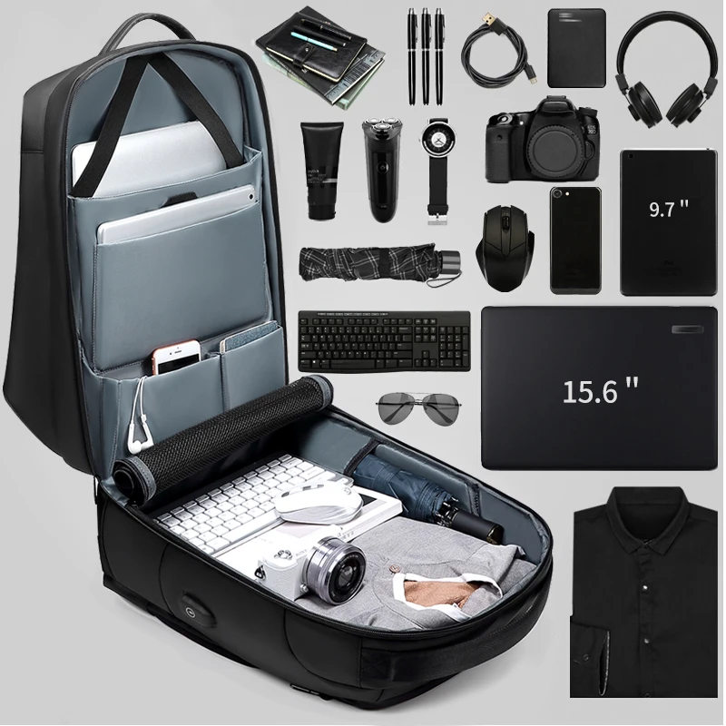 Рюкзак EURCOOL мужской для ноутбука 15 6 дюйма многофункциональная вместительная