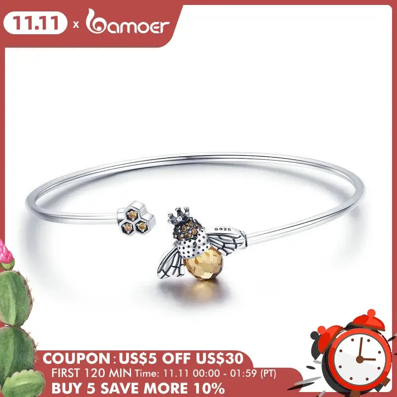 

Женский браслет из серебра 925 пробы, с Пчелкой и сотами