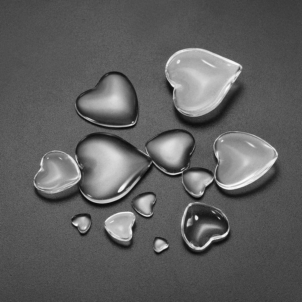 

10-50Pcs 6-30mm Heart Glass Cabochon Cameo Setting Transparent Flat Back Glass Bracelet Pendant for DIY Jewelry Making Supplies