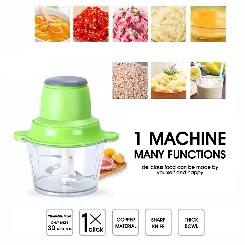

300W 2L New Electric Meat Grinders Powerful Chopper Meat Grinder Household Household Automatic Mincing Machine Kitchen Food