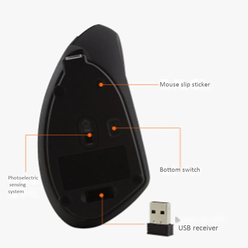 

Wireless Bluetooth Mouse 2400 DPI Vertical Mouse Gaming Computer Office Mice for Notebook Laptop PC Mouse