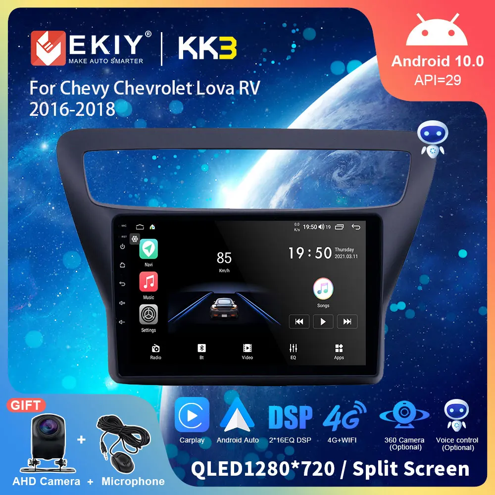 

Автомагнитола EKIY QLED, Android 10,0, для Шевроле, Chevrolet Lova RV 2016-2018, стерео, мультимедиа, GPS-навигация, плеер для Carplay, головное устройство