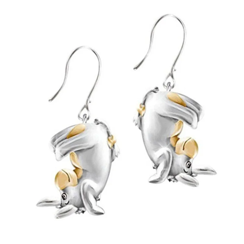 

Exquisite Fashion Two Color Cute Elephant Earrings Animal Jewelry Charm Party Gift Christmas Gift Fashion Accessorie