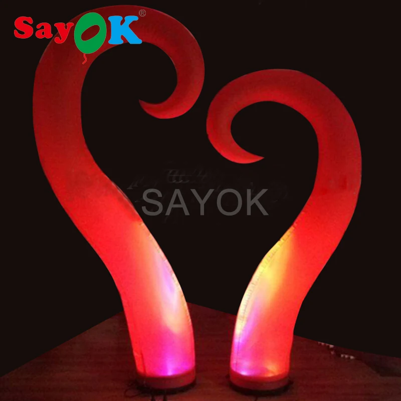 値段 カスタマイズされたインフレータブル形状スパイラルコーンカラフルな Led ライト、インフレータブル柱ベース送風パーティーイベントの装飾