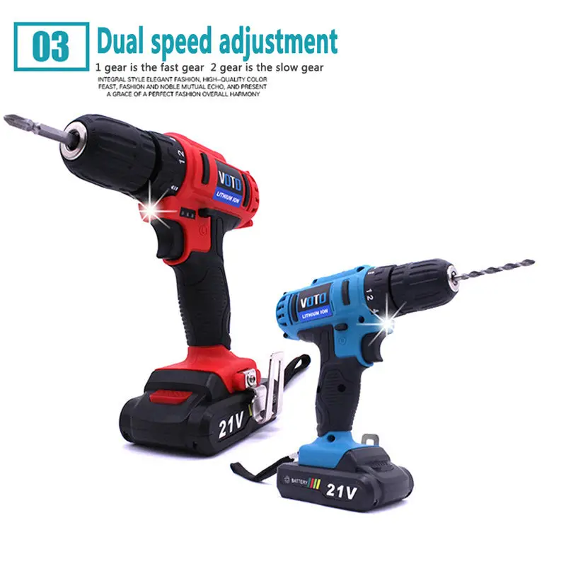 Электрическая шуруповерт аккумуляторная дрель ударная силовой драйвер для