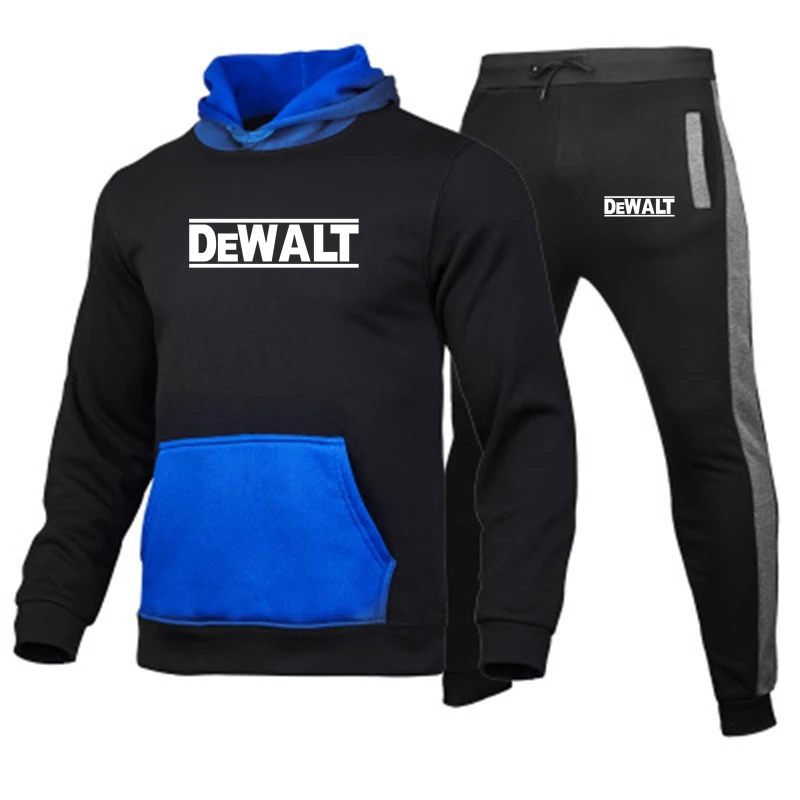 

New Winter Mens Sportswear Casual Sets Men's 2 Piece Set Polyester Sweatshirt Sweatpants Running Sportswear