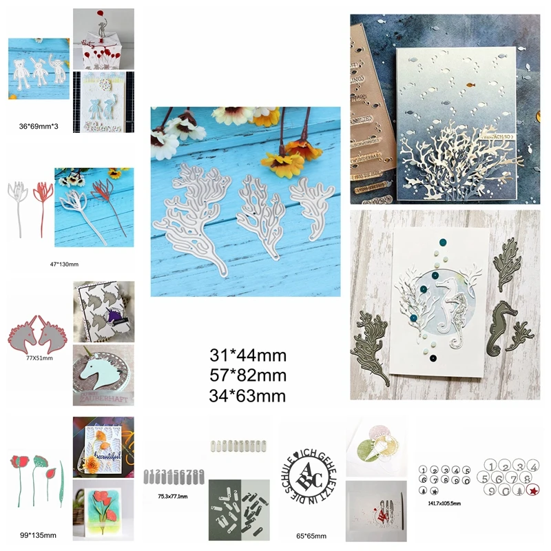 Цветок вода растения медведь кролик обезьяна единорог АБС буква 0 9 металлические