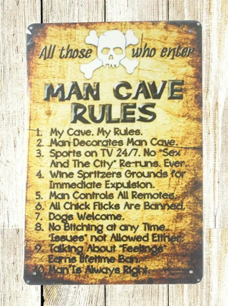 

Розничная продажа, настенное искусство, мужская пещера, правила детской конструкции, 20x30 см, 8x12 дюймов