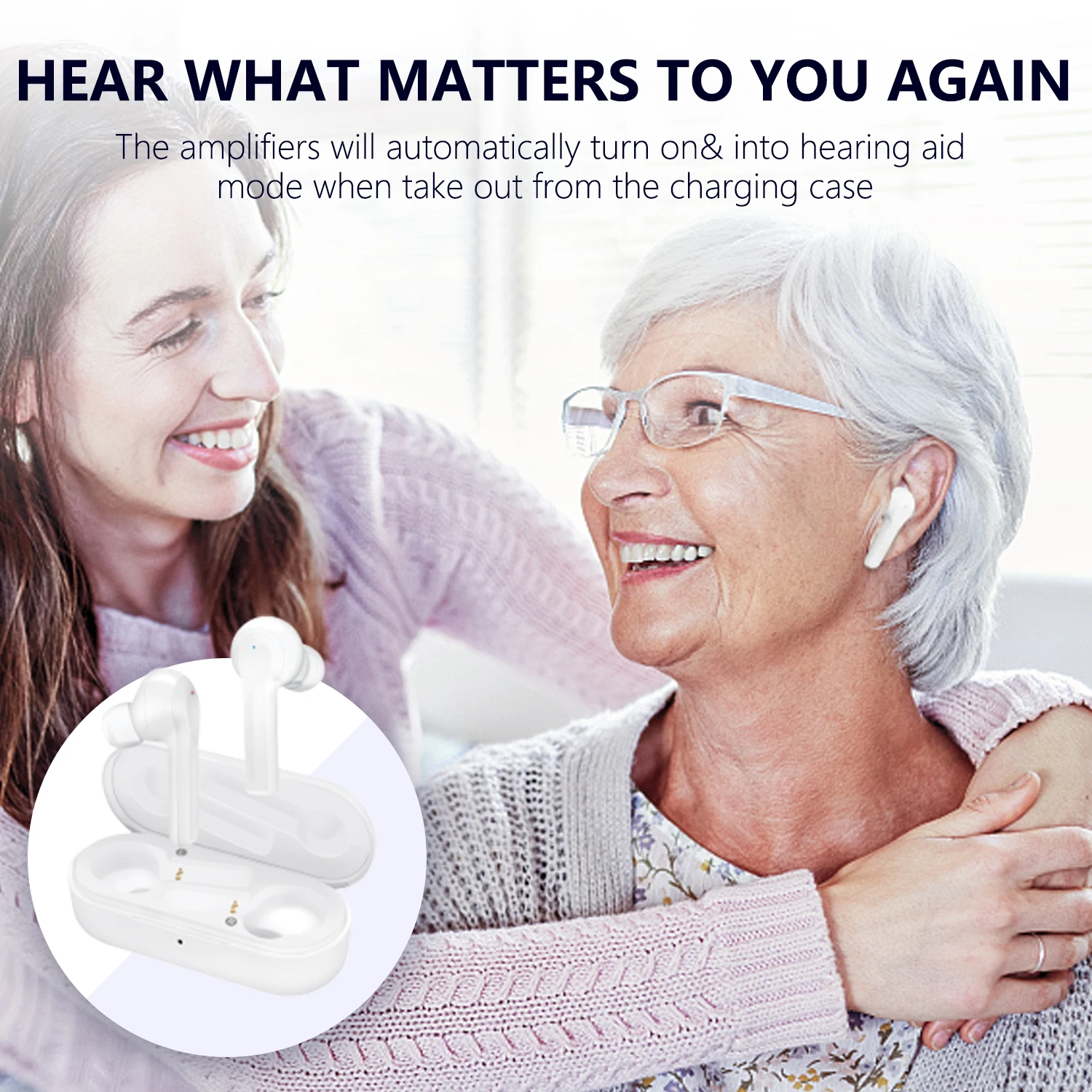 Hearing Aids Bluetooth Sound Amplifier Wireless Headphones Ears First Aid Tools For Deafness Box Dropshipping | Красота и здоровье