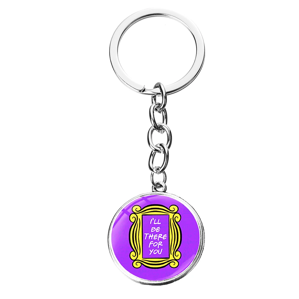 Style 30 SONGDA Newest Friends TV Show Keychain 25th Anniversary Series Cartoon Fun Pattern Glass Dome Pendant Key Chain for Good Friend - Цвет: Style 30