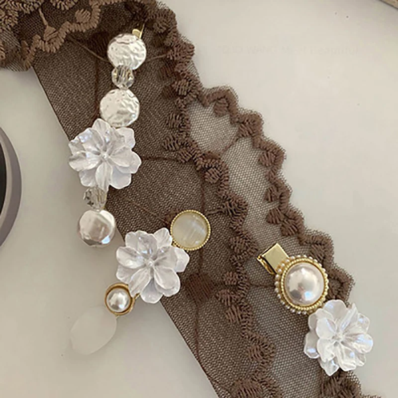 

2021 Retro Metal Duckbill Clip Flower Pearl Hairpins Hair Grip For Women Wedding Hair Accessories Headdress Gift