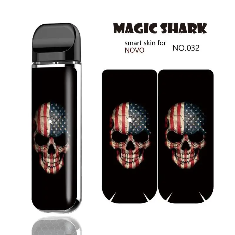  Fashion Skull Stars USA Flag Bumpy PVC Vape Kit Pod Sticker Case Wrap Flim for Smok Novo | Мобильные телефоны и