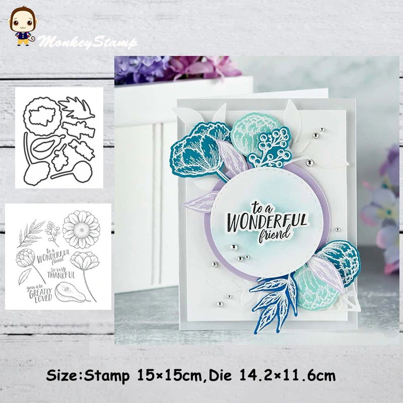 Обезьяна Тыква цветок металла резки штампы и трафарет для DIY Скрапбукинг