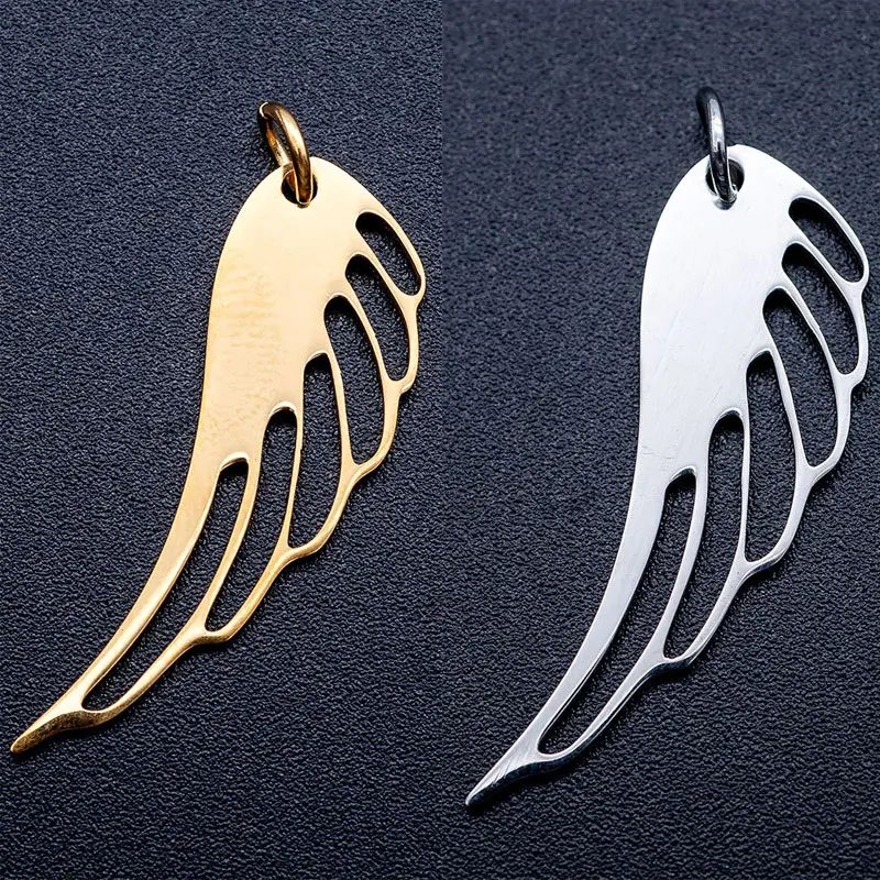 

20 шт./лот 34*10,5 мм, амулеты из нержавеющей стали с полыми крыльями, зеркальные Лаки, амулеты для самостоятельного изготовления цепочек, брелок...