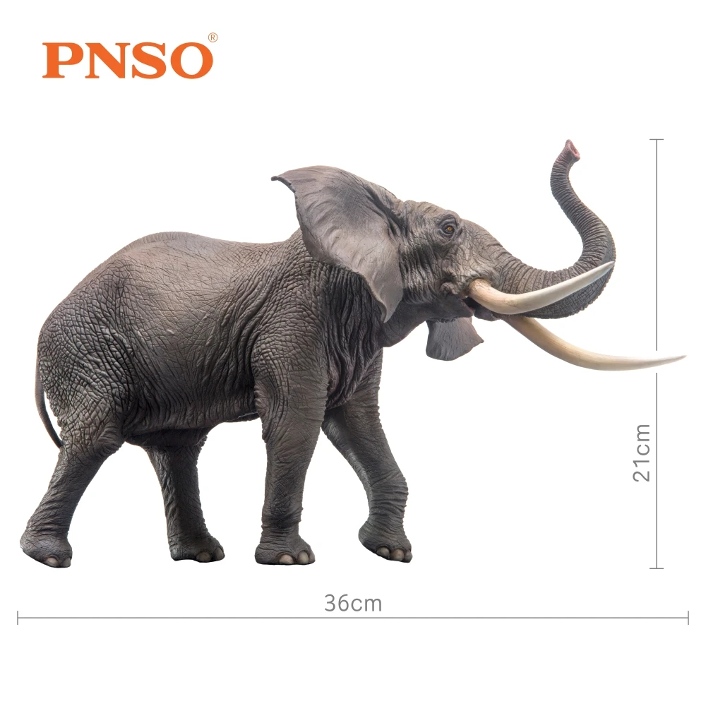 PNSO-figuras de animales de la serie elefante africano, 13"-2