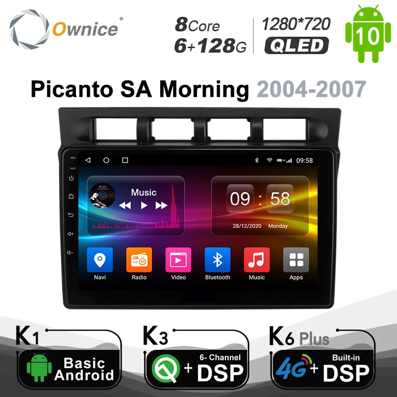 

1280*720 Android 10,0 Ownice Автомобильная Мультимедийная Автомагнитола для Kia Picanto SA Morning 2004 - 2007 4G LTE аудио GPS плеер 8 ядер