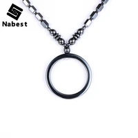 men women hematite hollow round pendant necklaces natural stone hematite faces bead choker clavicle chain necklace jewelry gifts