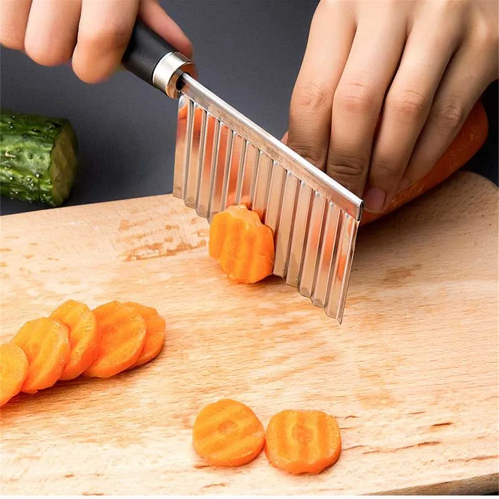 Kitchen Knives Stainless Steel Potato Wavy Edged Tool Vegetable Fruit Cucumber Carrot Waves Slicer Tools | Дом и сад