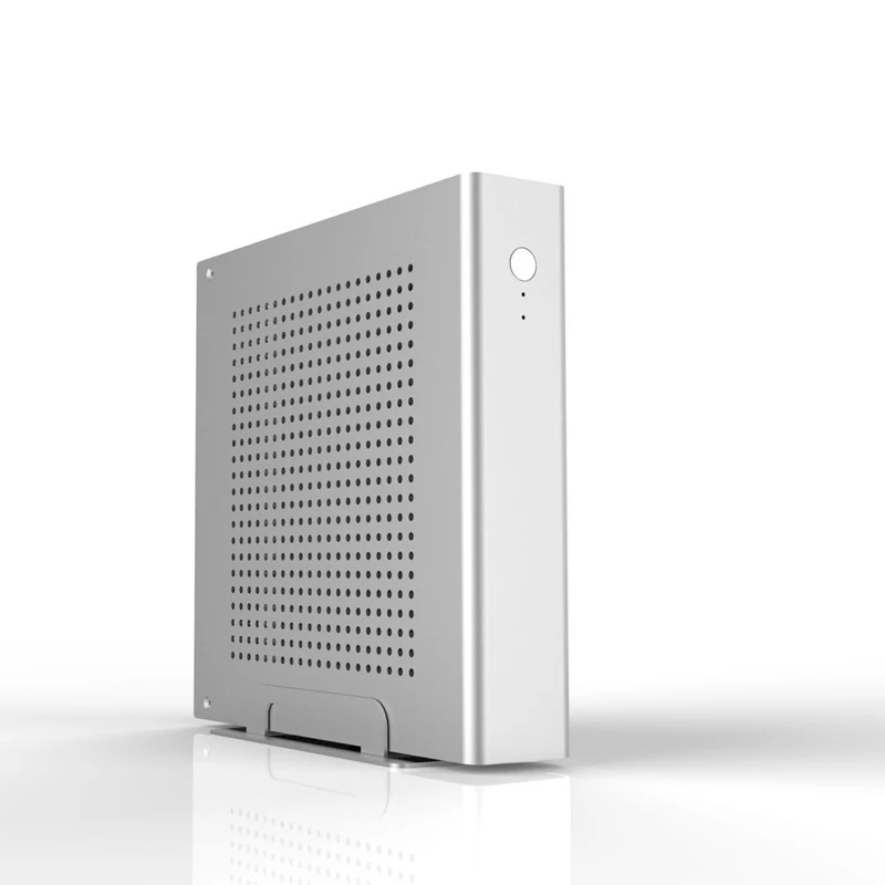 ПК геймерский чехол, компьютерный безопасный шкаф Full Tower, Мини Тонкий ITX Настольный игровой пустой корпус, USB алюминиевый сплав - Цвет: silvery