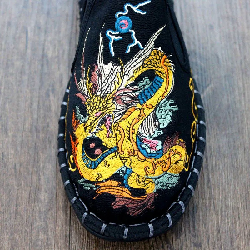 Новинка модная вышитая обувь мужская на плоской подошве эспадрильи лоферы