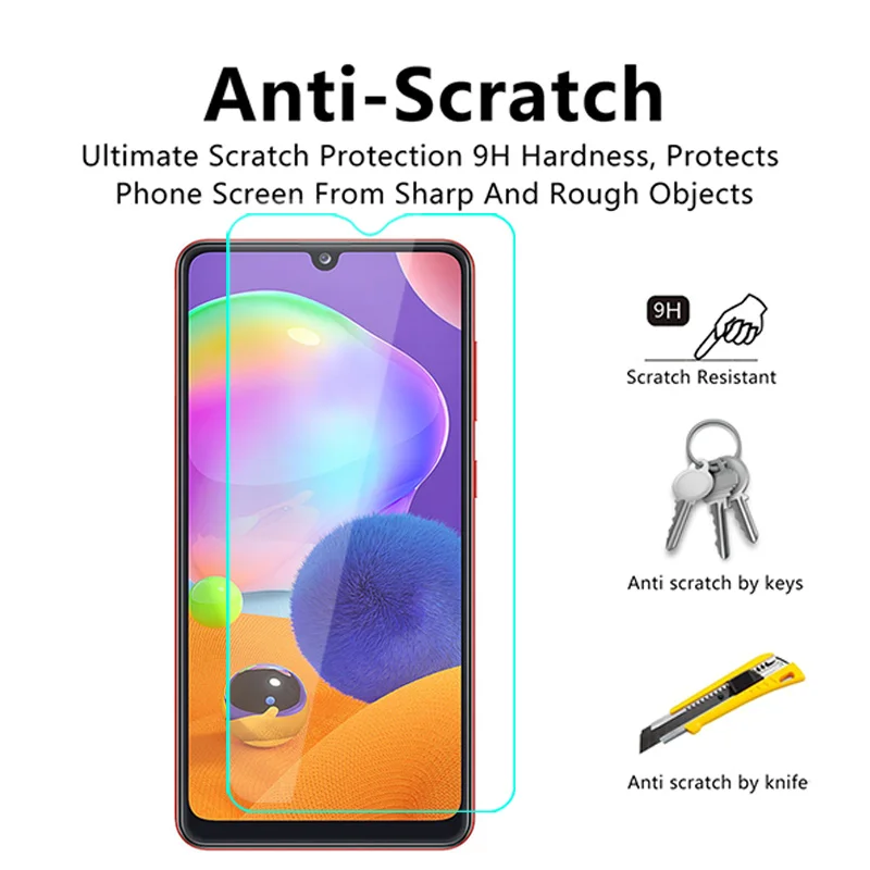 Защитное стекло для экрана и объектива камеры Samsung Galaxy A31 закаленное 2 в 1 |