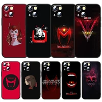 scarlet witch cute logo phone case for apple iphone 14 13 12 11 se xs xr x 7 8 6 5 mini plus pro max 2020 black fundas tpu