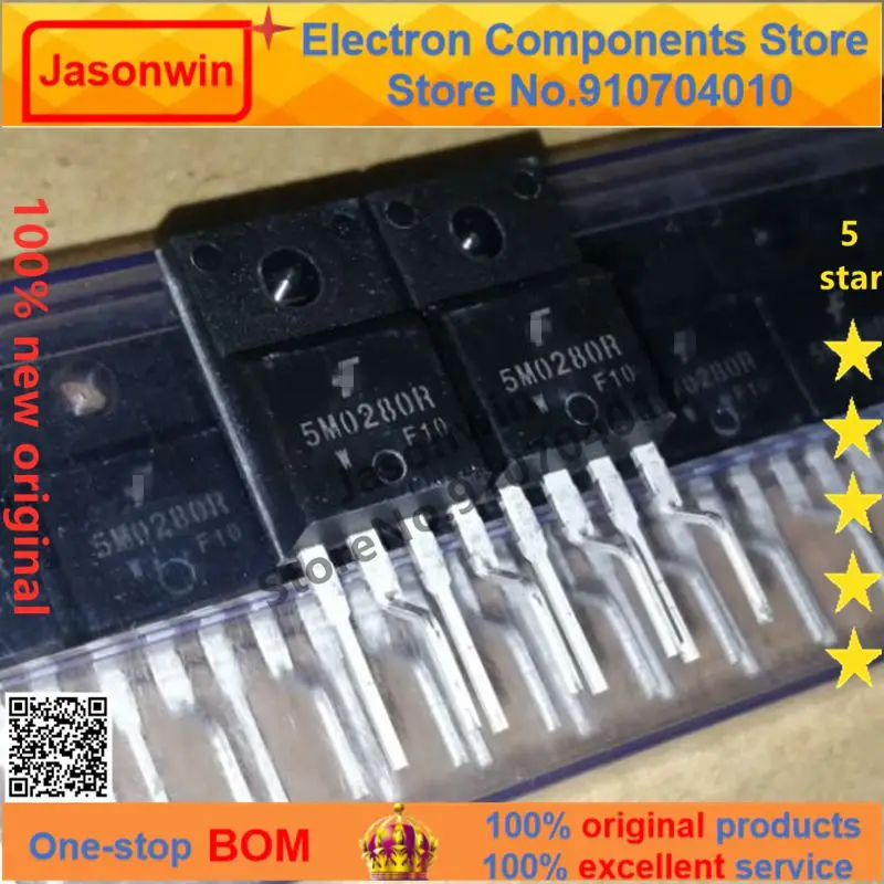 100% nuevo 50 unids/lote Оригинальный Диод KA5M0280RYDTU KA5M0280RY 5M0280R TO220F MOSFET