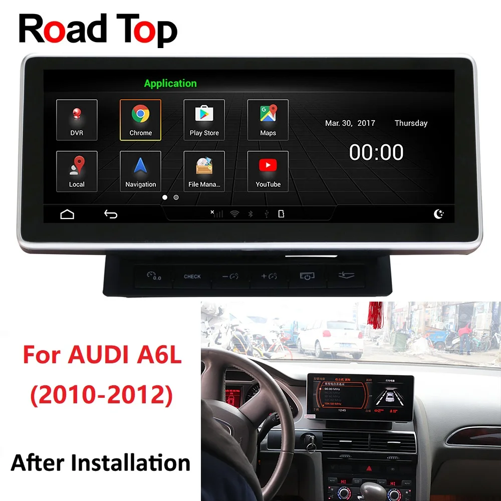 10 25 &quot4G + 64G Android жесткий экран для Audi A6L 2010 2012 с wifi gps навигация радио стерео