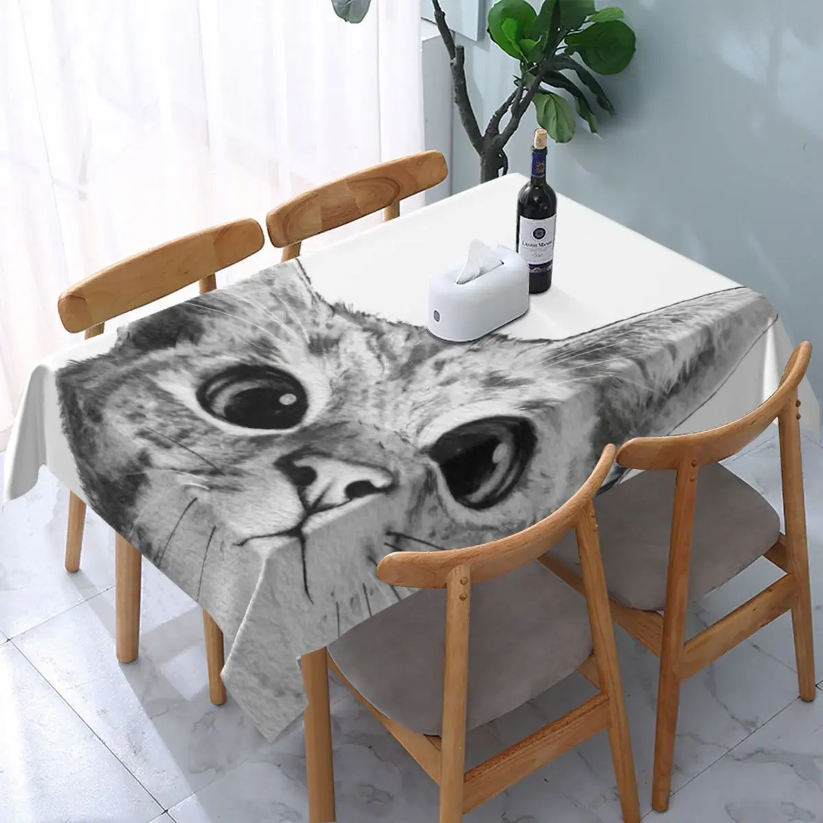 Трусливый Кот прямоугольная скатерть для стола домашняя обеденного домашней