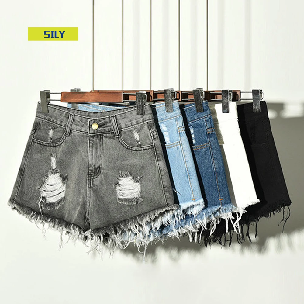 

New Arrival Summer Casual Summer Denim Women Shorts High Waist Fur-lined Leg-openings Plus Sizes S-XXXXXXL Sexy Short Jeans