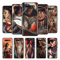 sexy sleeve tattoo girl for lg g8 v30 v35 v40 v50 v60 q60 k40s k50s k41s k51s k61 k71 k22 thinq 5g phone case