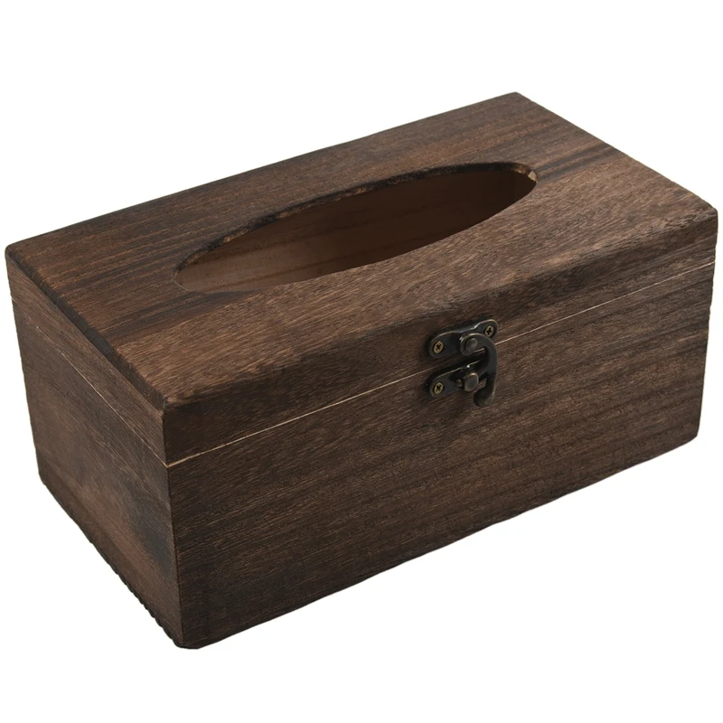 

1PC Useful Wooden Retro Tissue Box Cover Paper Napkin Holder Case Home Car Decor