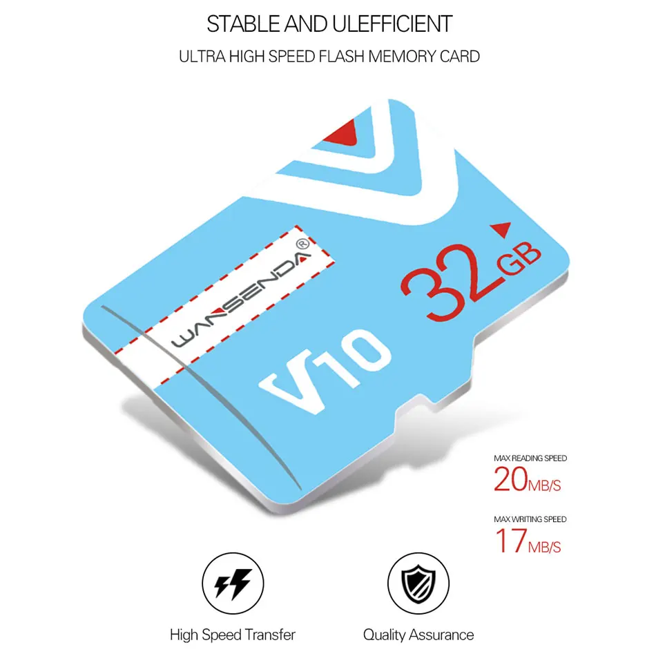 WANSENDA карта памяти 64 ГБ 128 Microsd 32 16 8 класс 10 флеш Micro SD TF для смартфонов/планшетных