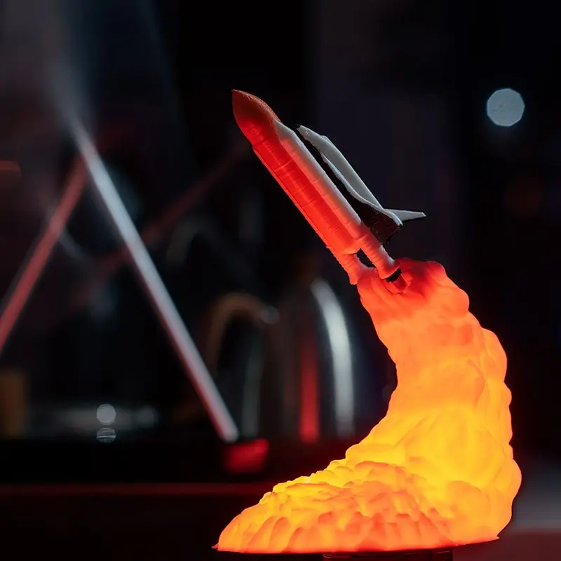 Цена Креативная 3D-печать, Космический Шаттл, лампа с USB-зарядкой, искусственный ночсветильник для любителей пространства, украшение для дома