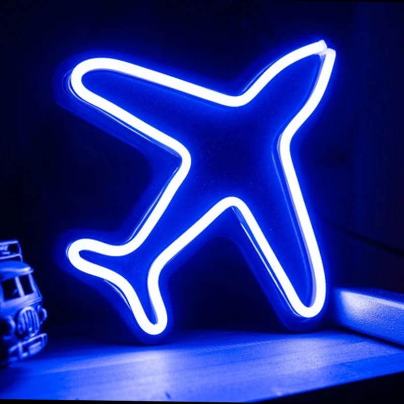 Светодиодный неоновый светильник в виде самолета для путешествий вывеска буквы