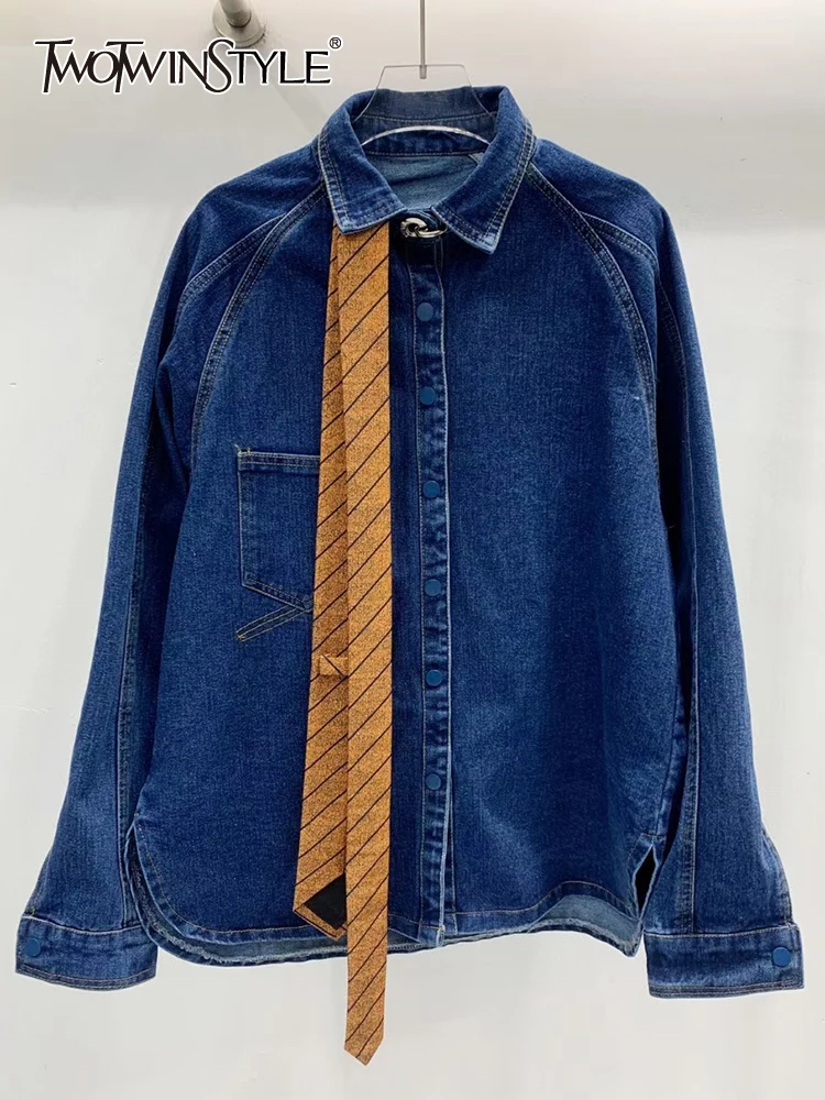 

Twotwin2 стильная корейская модная куртка для женщин с отворотом и длинным рукавом, прямые цветные куртки, Женская весенняя одежда, стильная но...