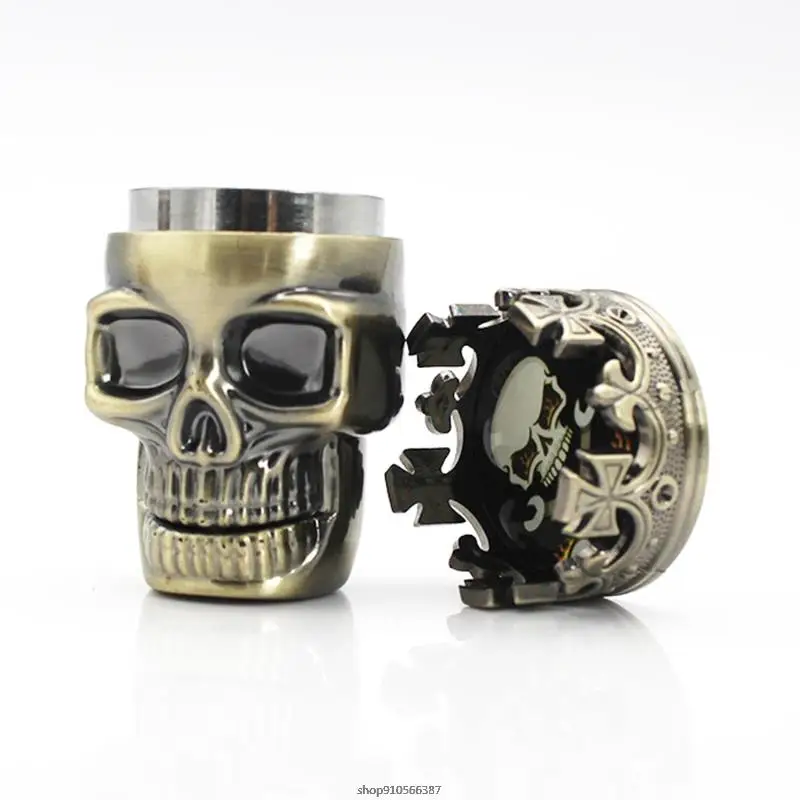 Skull Spice Grinder Small Pocket Herb Tool with Compact Sharp Teeth Durable Tobacco Crusher Dropship | Дом и сад