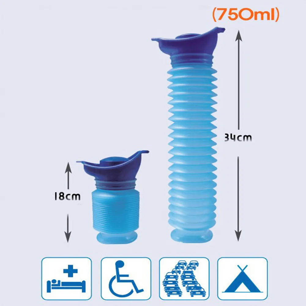 

750ML Portable Adult Urinal Camping Travel Car Urination Pee Toilet Urine Help Men Toilet for travelling or camping Reusable