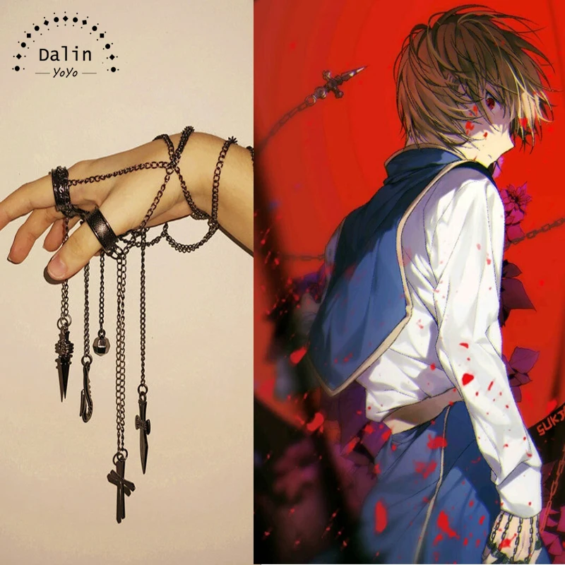 Аниме Hunter X кольца Kurapika Хэллоуин косплей костюм реквизит металлическое кольцо