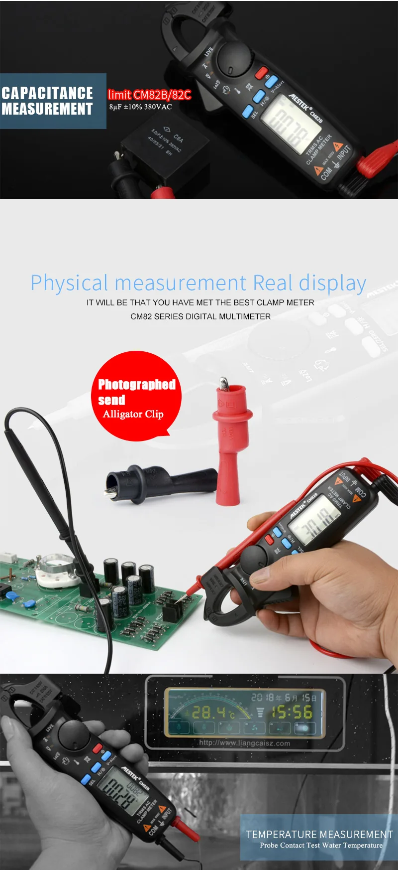 MESTEK True RMS мини цифровой клещи CM80/81/82 AC/DC Ток Напряжение Ом Авто Диапазон VFC емкость Бесконтактный мультиметр