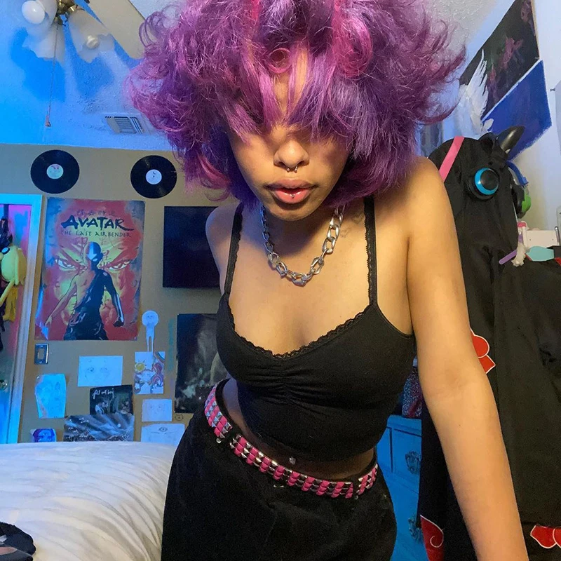 

Dark pleating heart-shaped top 2021 spring/summer street sexy navel wrapped chest vest