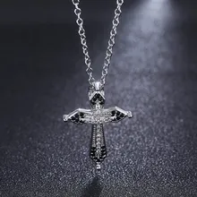 New Fashion Double Layer Cross Charm Necklace Cool Versatile Zircon Stone Design Party Decorative Fashion Women Jewelry
