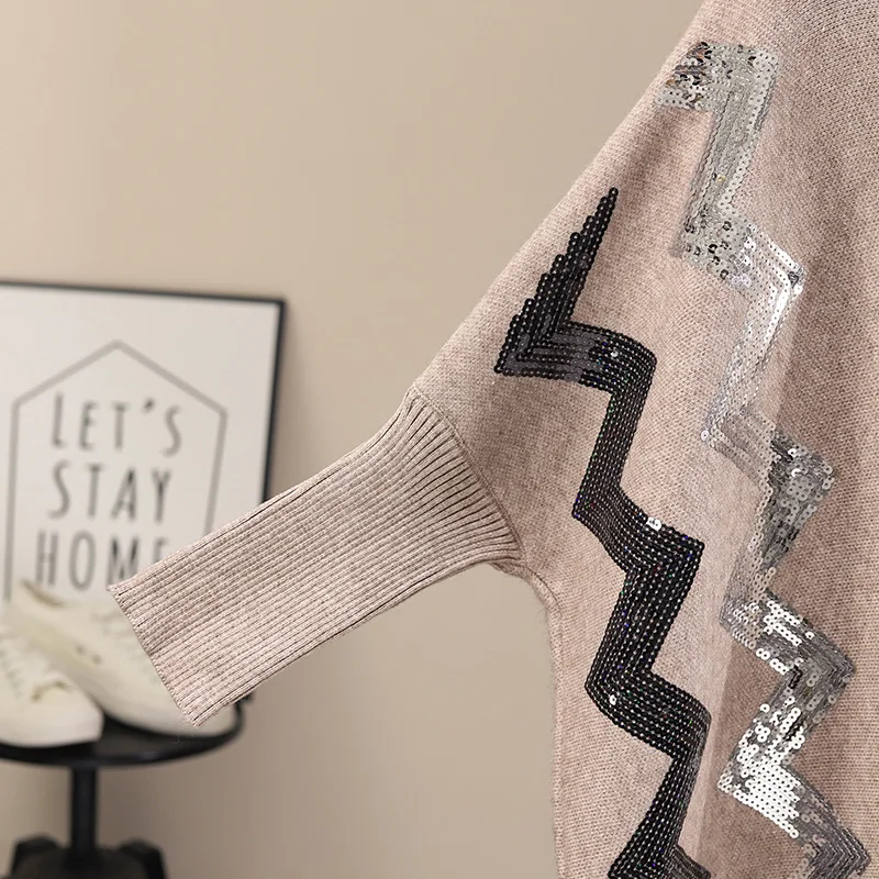 

Women Turtleneck Sweater Autumn Winter Vintage 2020 Imitated Mink Wool Personality Print Oversized Knitted Pullovers Warm Tops