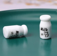 kawaii mini milk bottle kitchen accessory 3d milk bottle diy resin craft decoration charm crafts doll house toy