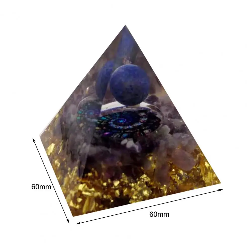 Pyramid Ornament Handmade Stylish Faux Crystal Miniature Figurine for Table | Stones
