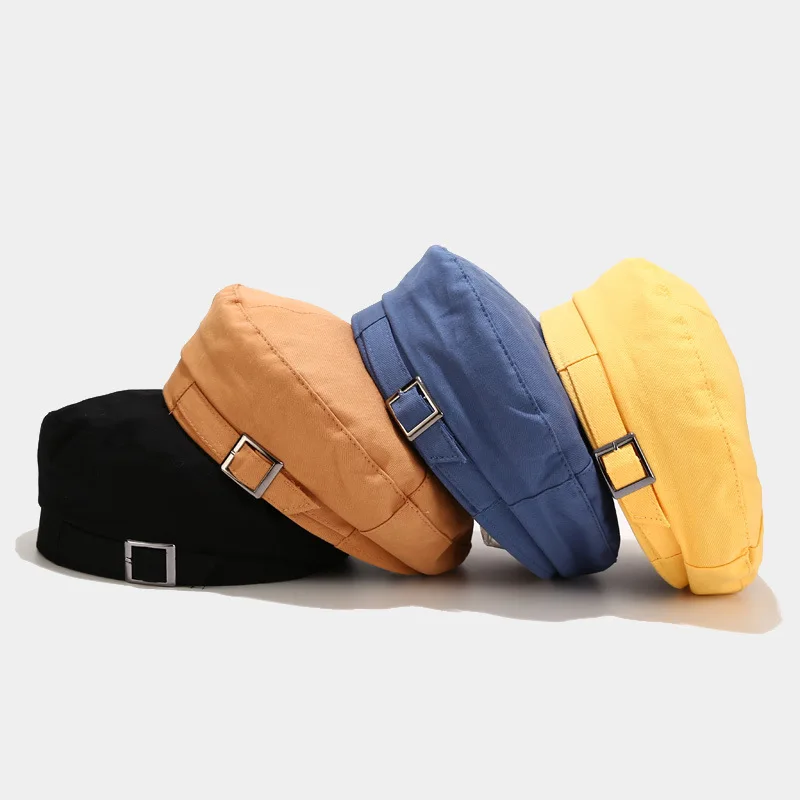 12 цветов Осень-зима женский берет шапка однотонный Ретро стиль пряжка дизайн